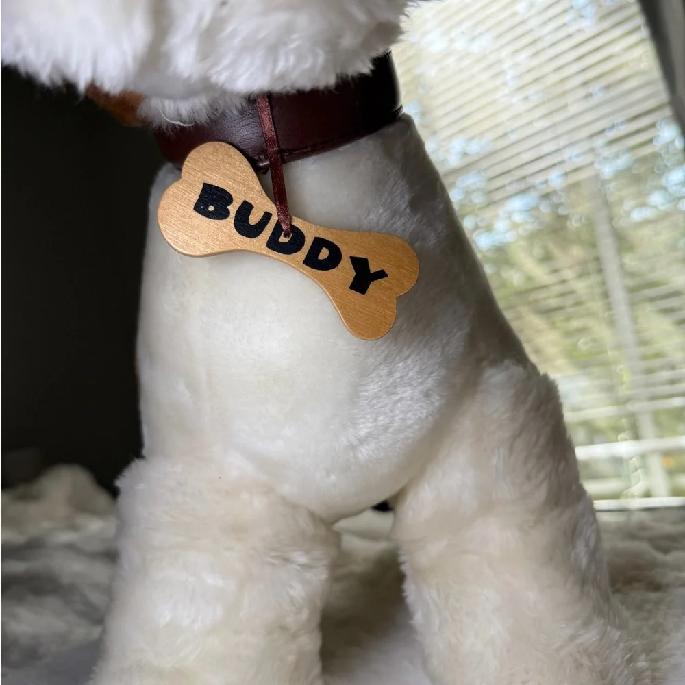 Plush Dog Toy - Brown and White